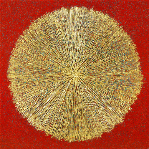 서숙양, Light meets light, 112x112cm, Mixed media & 24K Pure gold leaf, 2024